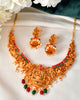 VOJ Gold Polished Beaded Temple Jewellery Set - Distacart