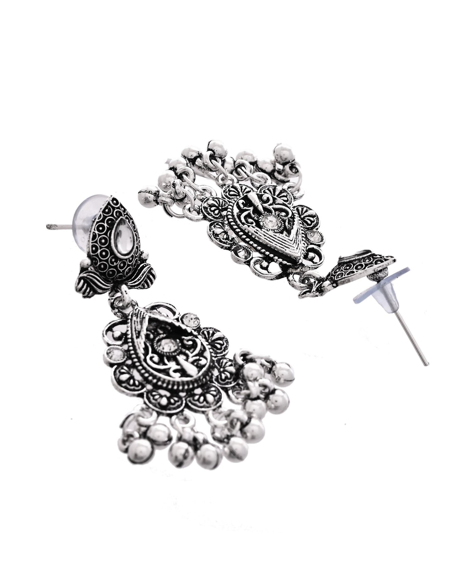 VOJ Oxidized Silver-Plated Artificial Beaded Long Jewellery Set - Distacart