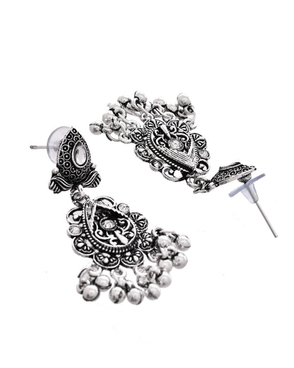 VOJ Oxidized Silver-Plated Artificial Beaded Long Jewellery Set - Distacart
