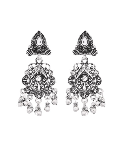 VOJ Oxidized Silver-Plated Artificial Beaded Long Jewellery Set - Distacart