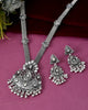 VOJ Oxidized Silver-Plated Artificial Beaded Long Jewellery Set - Distacart