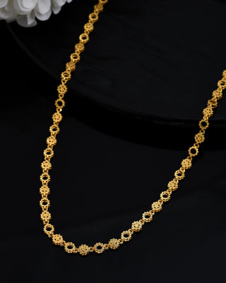 VOJ Gold Polished Geometric Shaped Stainless Steel Chain For Women