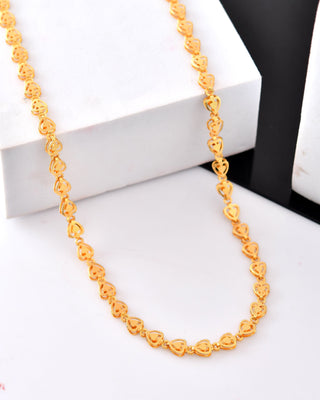 VOJ Gold Polished Heart Shaped Stainless Steel Chain For Women