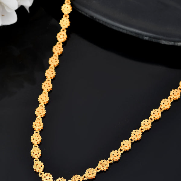 VOJ Women Gold Polished Geometric Shaped Stainless Steel Chain - Distacart