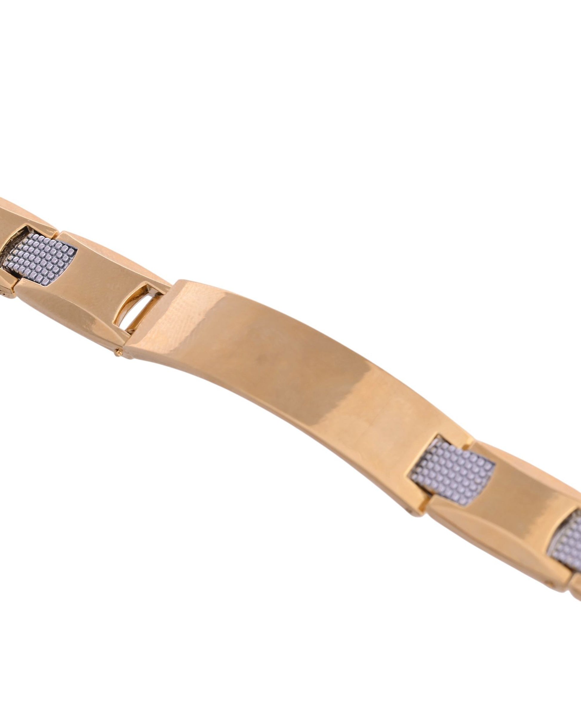 VOJ Men's Dual Toned Grid Bracelet - Distacart