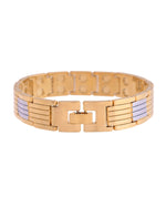 Thumbnail for VOJ Men Silver & Gold-Toned Link Bio Energy Bracelet