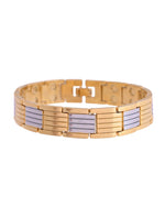 Thumbnail for VOJ Men Silver & Gold-Toned Link Bio Energy Bracelet