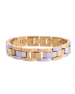 Thumbnail for VOJ Magnetic Gold Stainless Steel Dual Color Bracelet For Men