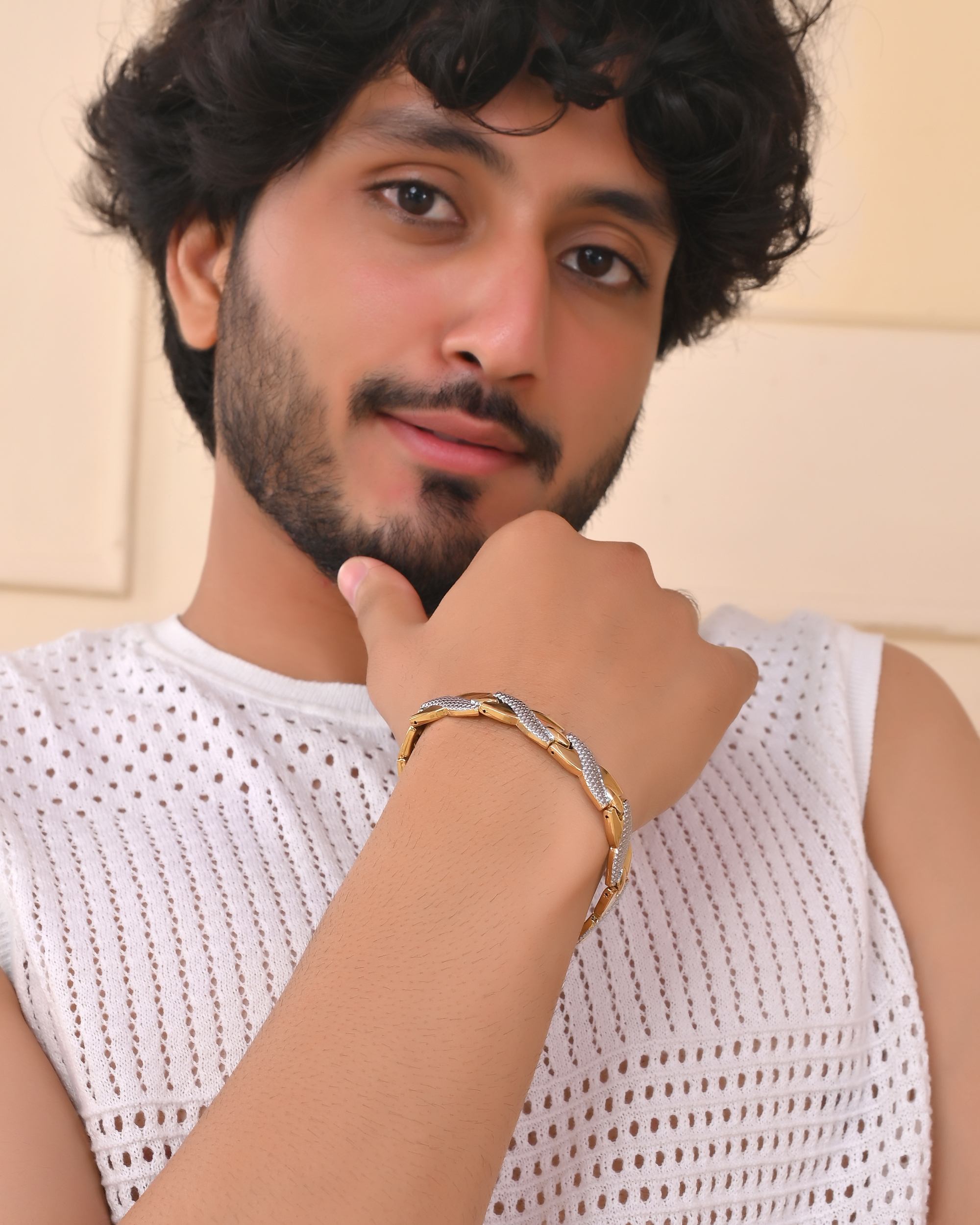 VOJ Double Ton Titanium Energy Health Bracelets For Men