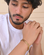 Thumbnail for VOJ Gold Polished Textured Men's Bracelet