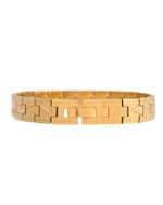 Thumbnail for VOJ Gold Polished Textured Men's Bracelet