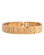Thumbnail for VOJ Textured Gold Polished Men's Bracelet
