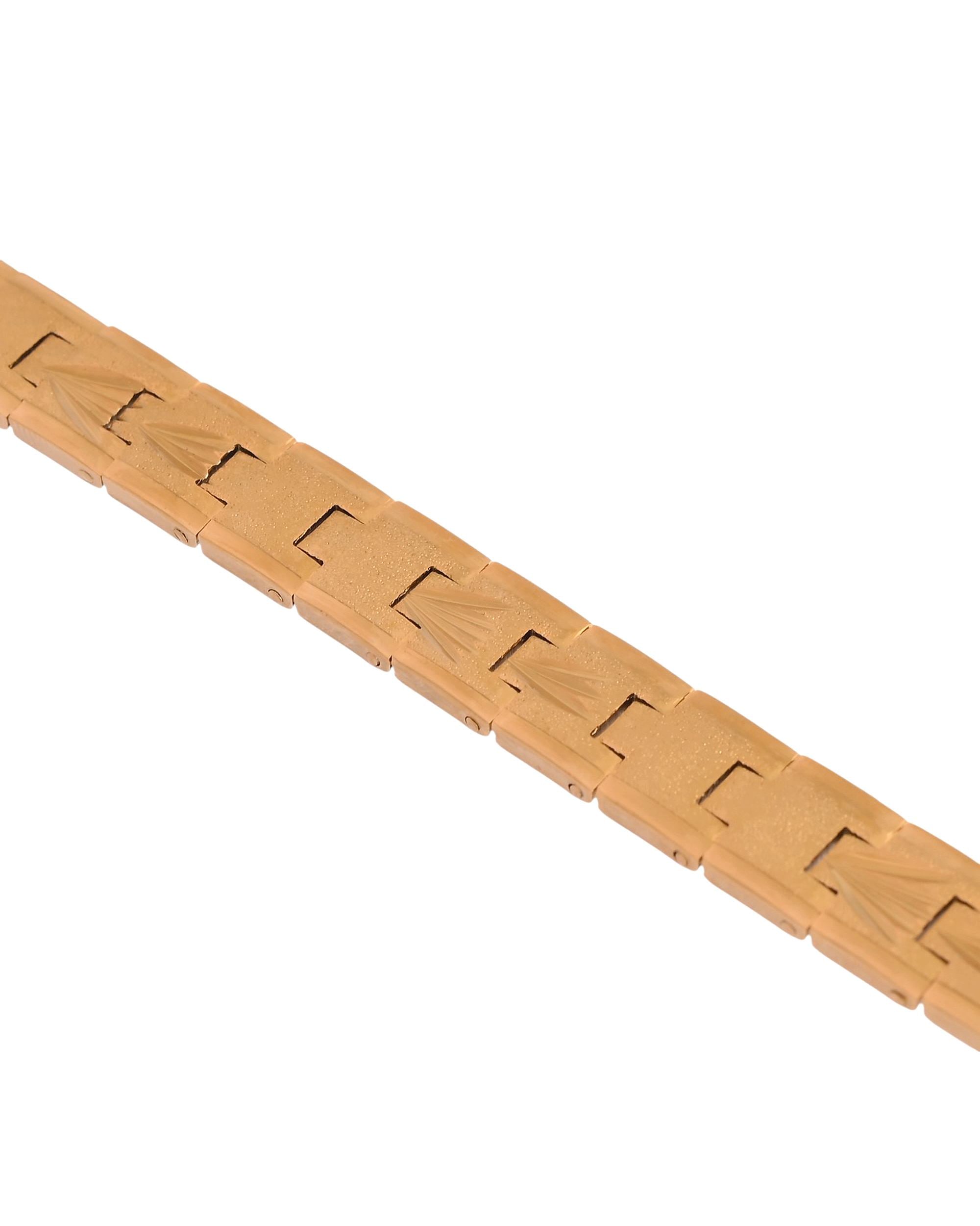 VOJ Textured Gold Polished Men's Bracelet