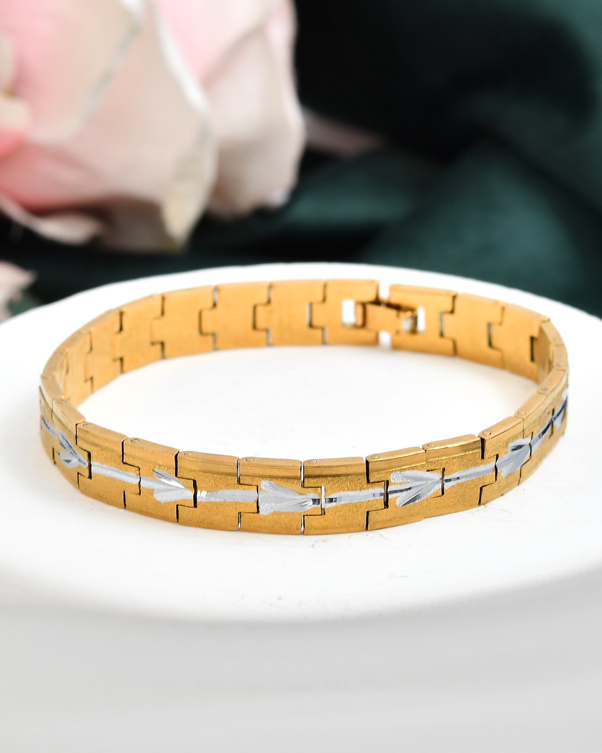 VOJ Textured Double Toned Men's Bracelet