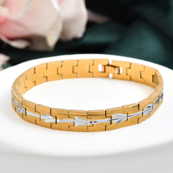 VOJ Textured Double Toned Men's Bracelet - Distacart