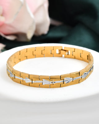 VOJ Textured Double Toned Men's Bracelet