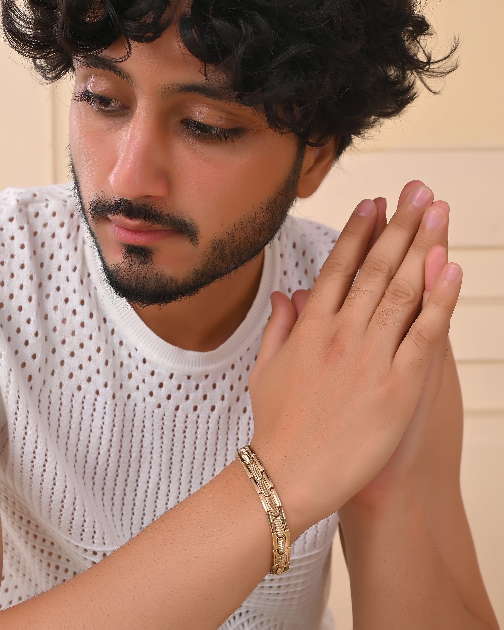 VOJ Stainless Steel Adjustable Titanium Magnetic Bracelets For Men