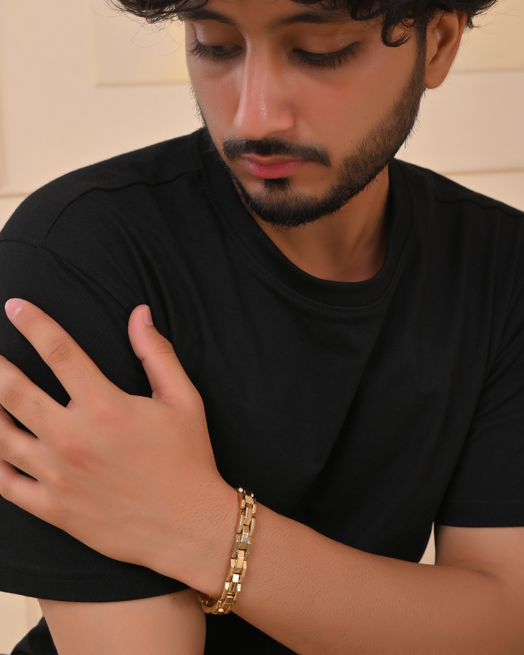 VOJ Golden Link Tungsten Magnetic Bracelet for Men