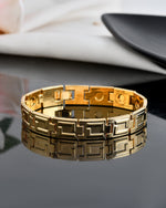 Thumbnail for VOJ Men's Gold Polished Stainless Steel Link Bracelet