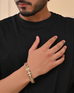 Thumbnail for VOJ Men's Gold-Toned Textured Tungsten Steel Magnetic Bracelet