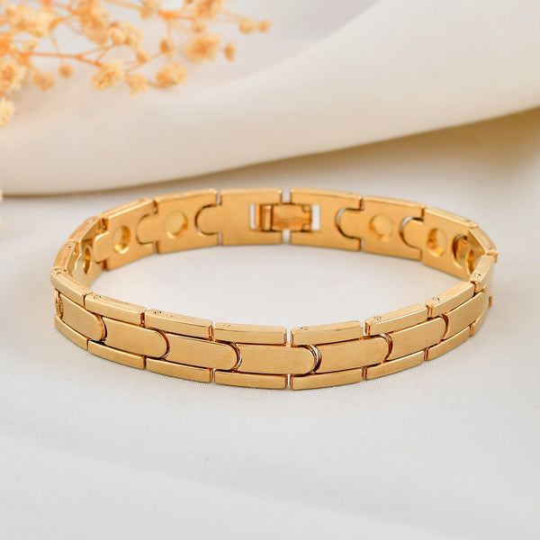 VOJ Classic Gold-Toned Stainless Steel Power Element Bracelet - Distacart