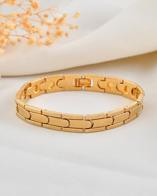 VOJ Classic Gold-Toned Stainless Steel Power Element Bracelet