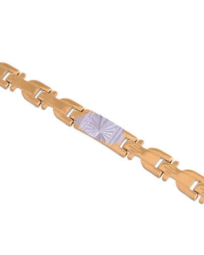 VOJ Men's Elegant Two-Tone Gold & Silver Link Bracelet - Distacart