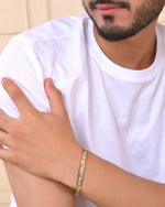Thumbnail for VOJ Men's Double Toned Textural Stainless Steel Bracelet