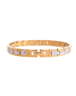 Thumbnail for VOJ Men's Double Toned Textural Stainless Steel Bracelet