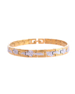 Thumbnail for VOJ Men's Double Toned Textural Stainless Steel Bracelet