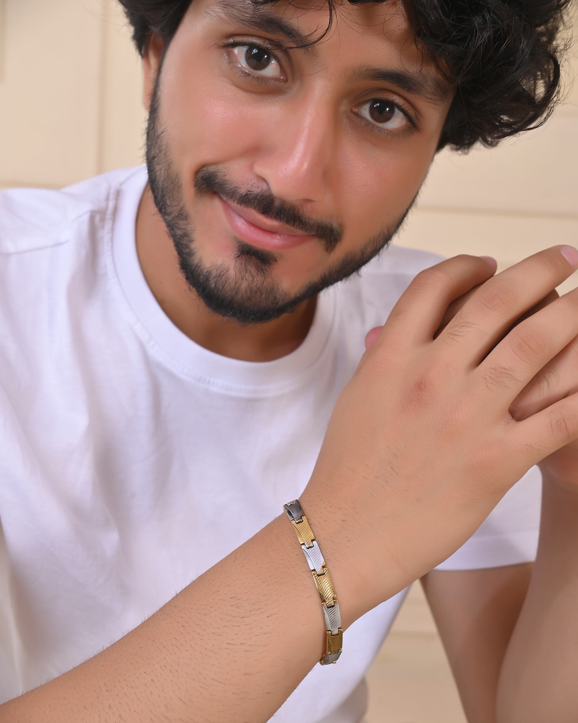 VOJ Dual Toned Alloy Bracelet For Men