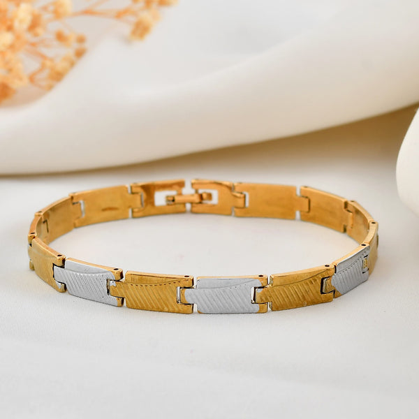 VOJ Dual Toned Alloy Bracelet For Men