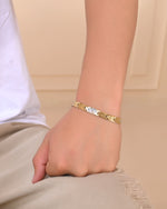 Thumbnail for VOJ Gold And Silver Toned Stainless Steel Textural Bracelet For Men