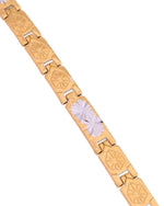 Thumbnail for VOJ Gold And Silver Toned Stainless Steel Textural Bracelet For Men