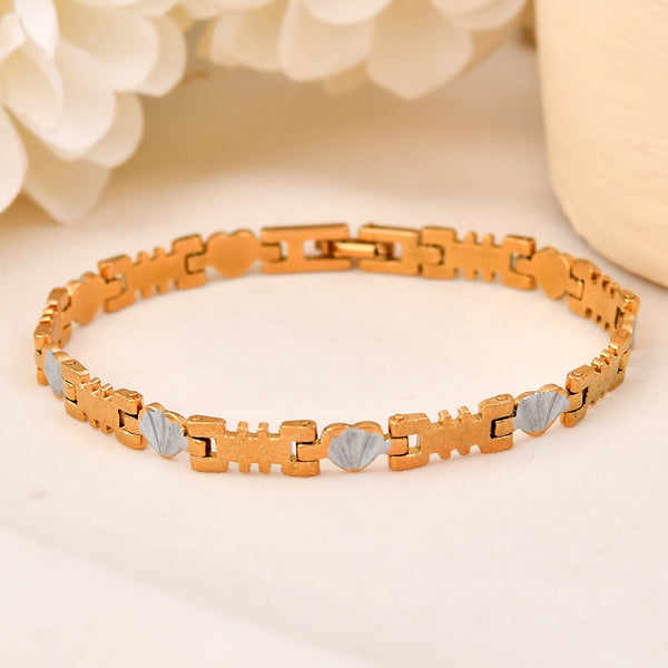 VOJ Gold And Silver Toned Stainless Steel Designer Bracelet For Men - Distacart