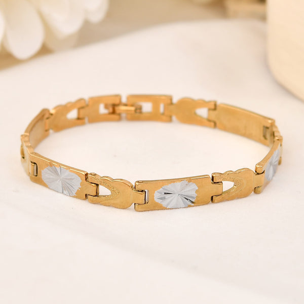 VOJ Double Toned Textural Designer Bracelet For Men