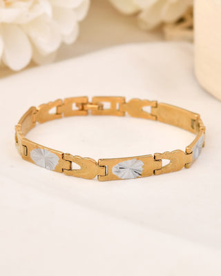 VOJ Double Toned Textural Designer Bracelet For Men