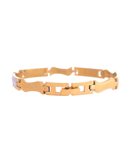 VOJ Double Toned Textural Designer Linked Bracelet For Men - Distacart