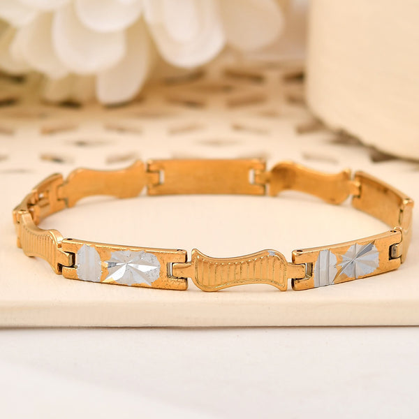 VOJ Double Toned Textural Designer Linked Bracelet For Men