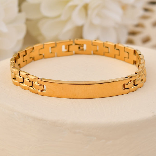 VOJ Men Gold Polished Link Bracelet