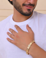 Thumbnail for VOJ Men Gold-Toned Stainless Steel Textured Chain Bracelet
