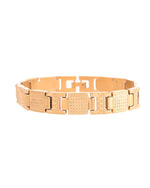 Thumbnail for VOJ Men Gold-Toned Stainless Steel Textured Chain Bracelet