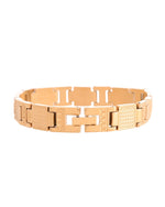 Thumbnail for VOJ Men Gold-Toned Stainless Steel Textured Chain Bracelet