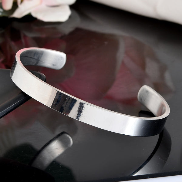 VOJ Silver Plated Stainless Steel Kada Bracelet - Distacart