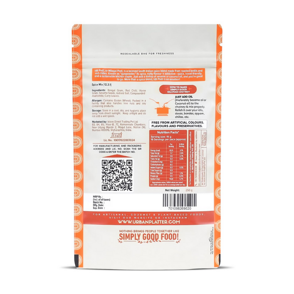 Urban Platter South Indian Style Instant Idli Podi Chutney Powder