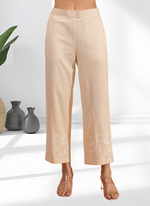Thumbnail for Joban Fashion Cream Linen Embroidered Readymade Cord Set - Distacart