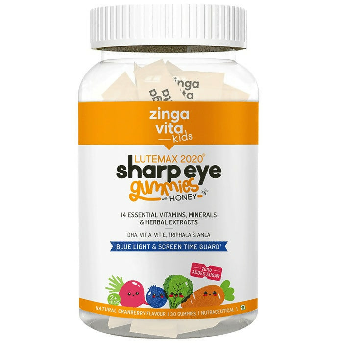 Zingavita Sharp Eye Gummies with Honey for Kids (2+ years) - Cranberry Flavor - Distacart