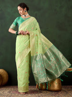 Thumbnail for Mitera Ethnic Motifs Woven Design Zari Saree - Distacart