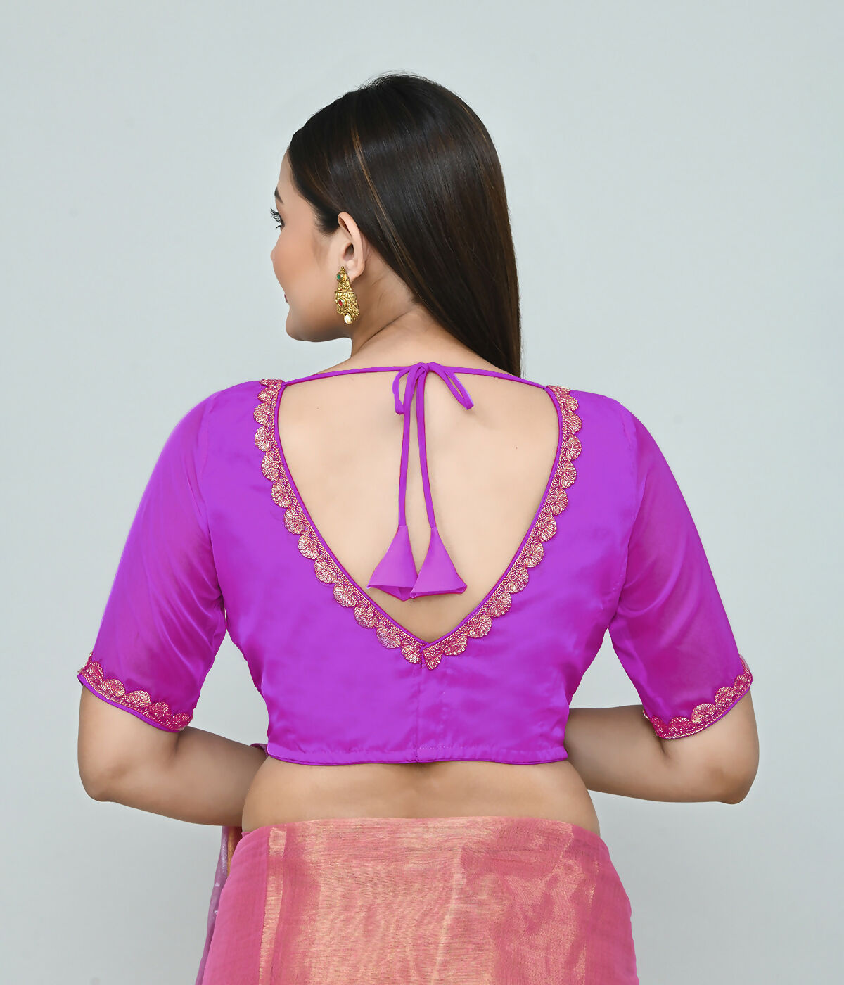 Joban Fashion Women's Pink Embroidered Stitched Blouse