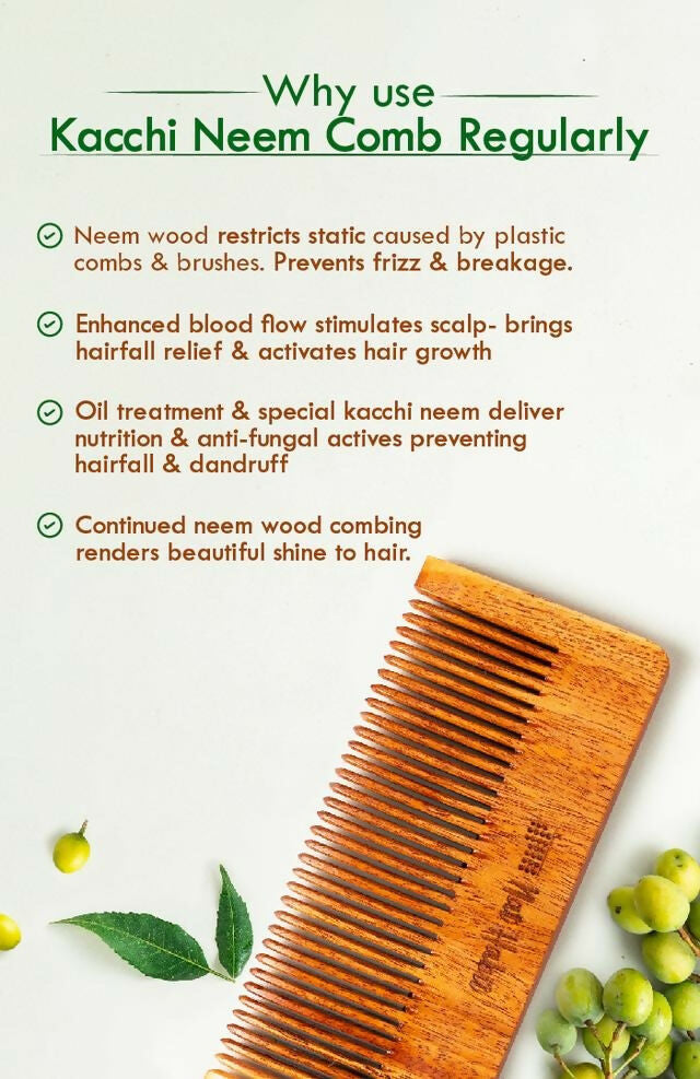 Nat Habit Fine Tooth Kacchi Neem Styling Comb